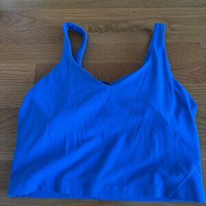 Lululemon Align Bright Blue Lightly Lined Tank Top Light Support Size 12 EUC